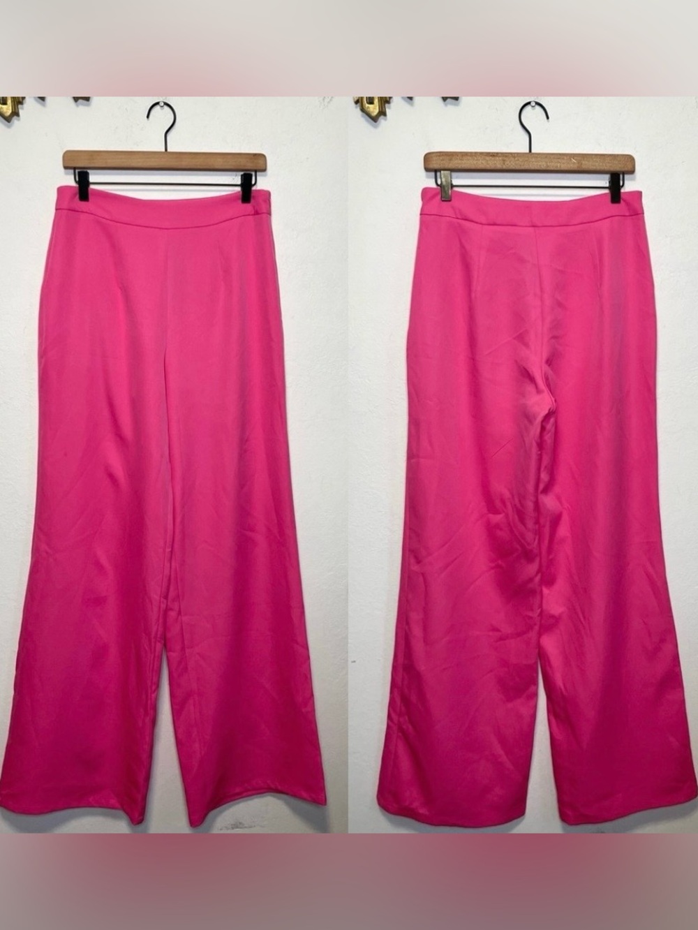 PrettyLittleThing Bright Pink Woven High Waisted Tailored Wide Leg Pants